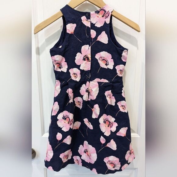 Janie & Jack Blue Pink Floral Box Pleat Sleeveless Dress Church Summer Size 10 - Picture 3 of 4